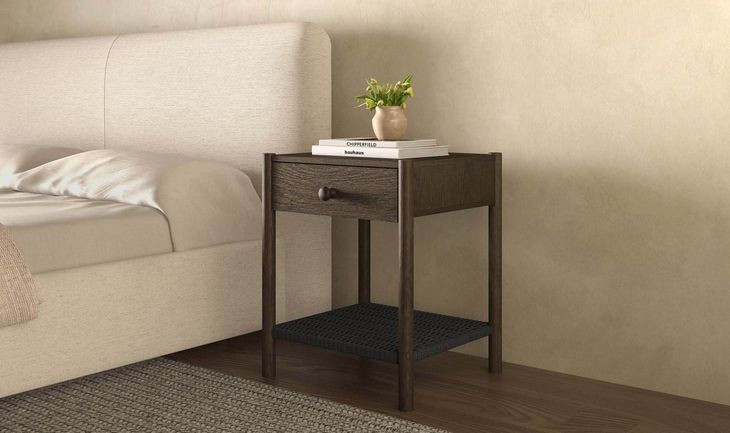 Millie Dark Brown 1 Drawer Nightstand