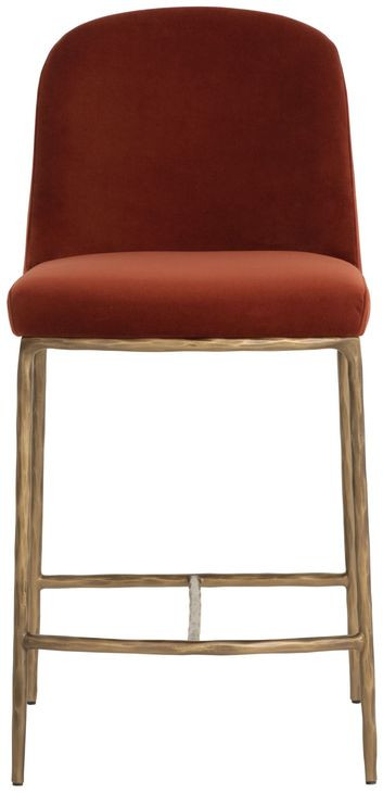 Nestorra Meg Rust Upholstered Counter Height Stool