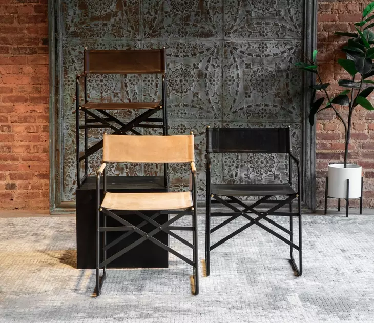 Lund Brown Upholstered Director Dining Chair