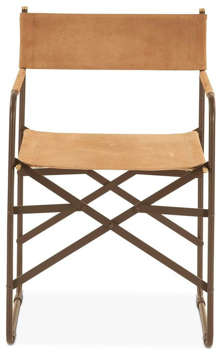 Lund Brown Upholstered Director Dining Chair