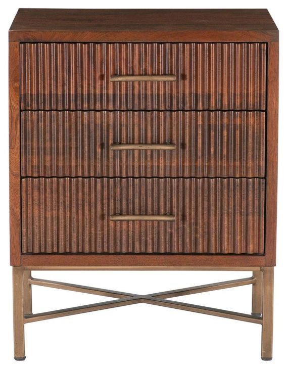 Manhattan Light Walnut 3 Drawer Nightstand