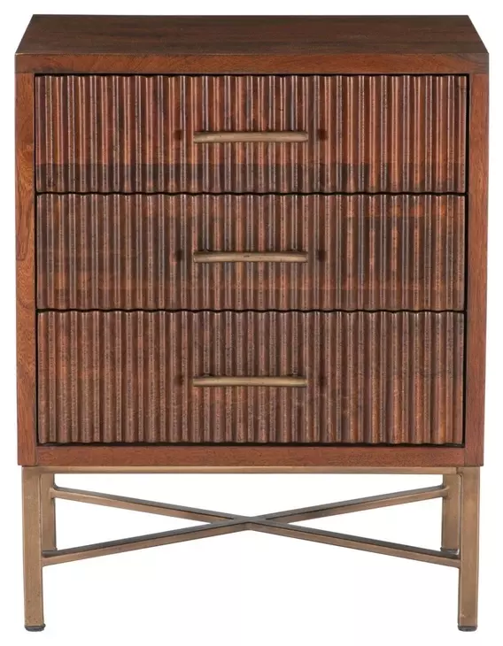 Manhattan Light Walnut 3 Drawer Nightstand