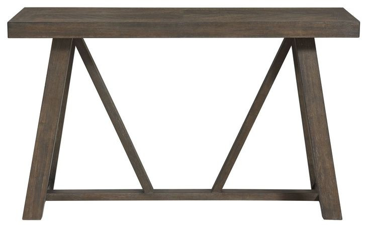 Hearst Reclaimed Chevron Rectangular Sofa Table with USB Charging