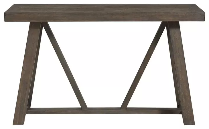 Hearst Reclaimed Chevron Rectangular Sofa Table with USB Charging