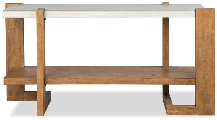 Goldmere Honey Wheat Rectangular Granite Top Sofa Table