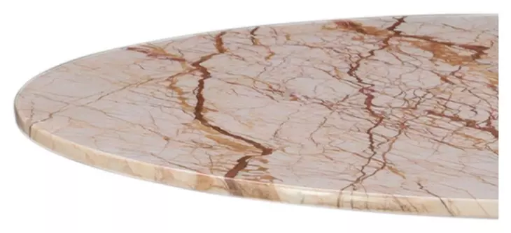 Bordeaux Retro Impulse and Antique Gold 36" Round Marble Top Bistro Table