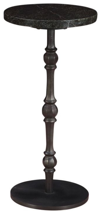 Rochester Green and Natural Round Marble Top Side Table