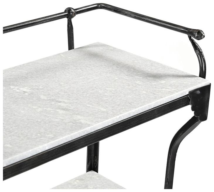 Calloway White and Black Rectangular Marble Top Console Table