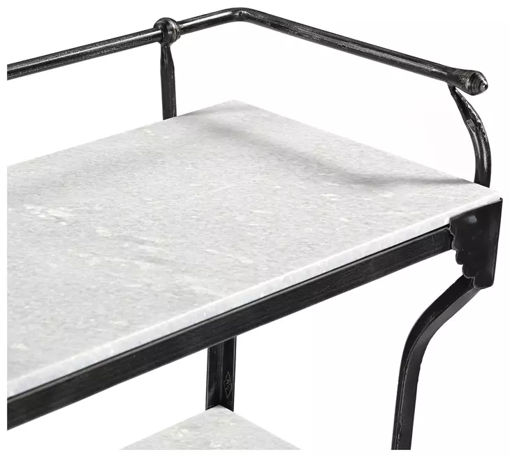 Calloway White and Black Rectangular Marble Top Console Table