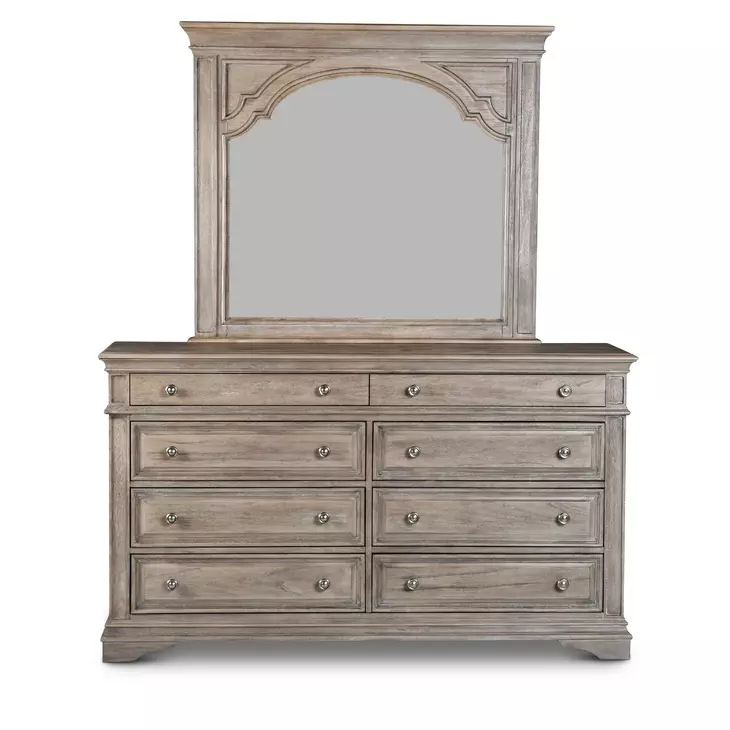 Highland Brown 8 Drawer Dresser and Mirror
