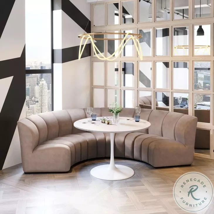 Garbi Beige Velvet 4 Piece Modular Sectional