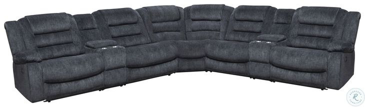 Emberton Misty Storm Performance Fabric 7 Piece Modular Reclining Sectional