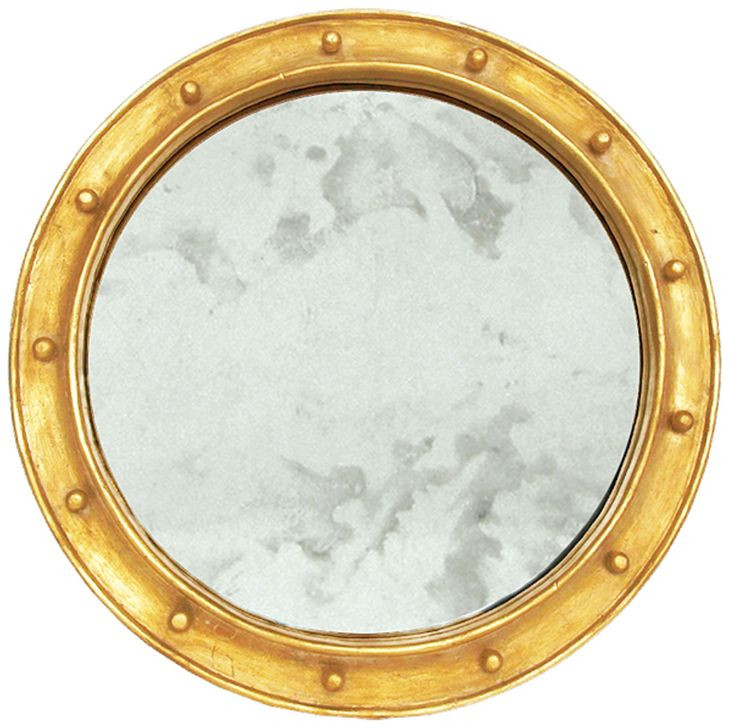 Federal Gold Leaf Round Wall Mirror