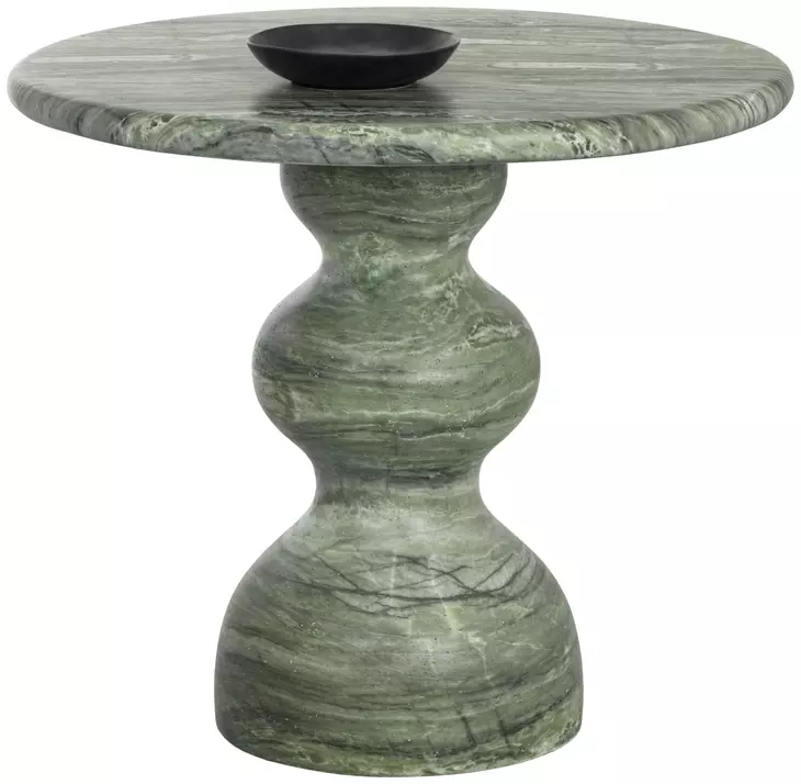 Emilio Sage 34" Round Concrete Top Outdoor Bistro Table