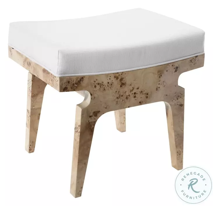 Fergie Burl Wood Rectangular Stool
