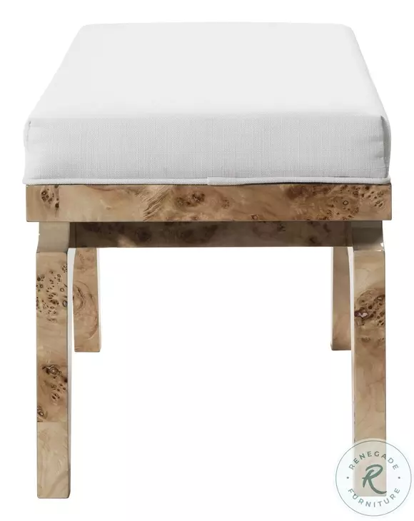 Fergie Burl Wood Rectangular Stool