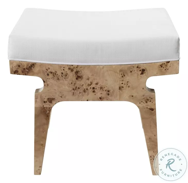 Fergie Burl Wood Rectangular Stool