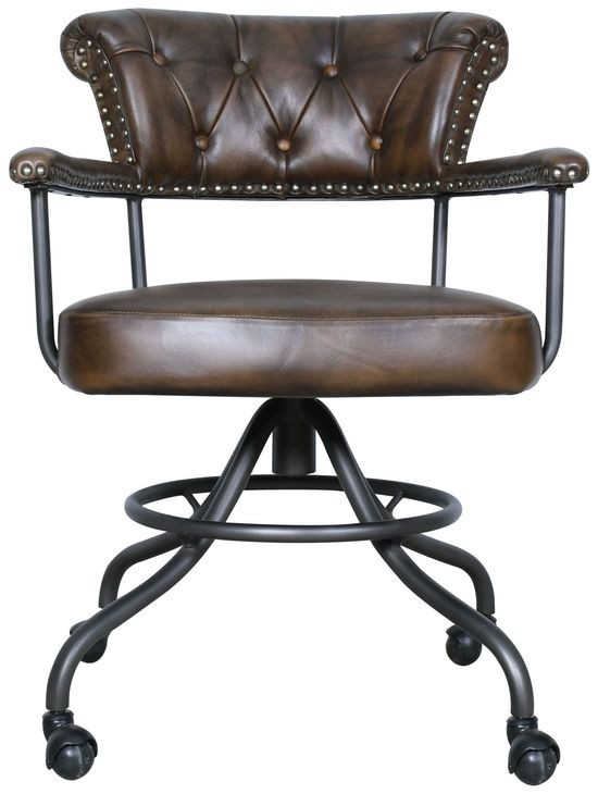 Brisbane Antique Whiskey Leather Office Chair
