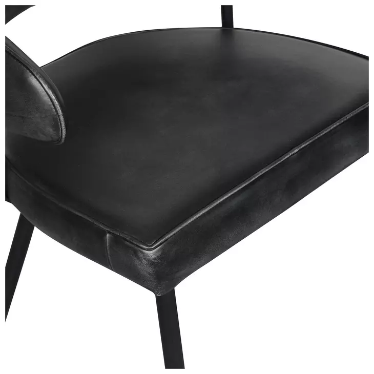 Brisbane Weathered Black Leather Upholstered Dover Arm Chair