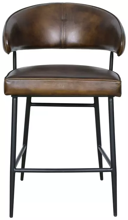Brisbane Chestnut Leather Dover Counter Height Stool