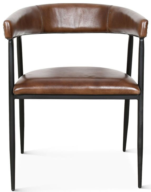 Brisbane Chestnut Leather Halstead Dining Chair