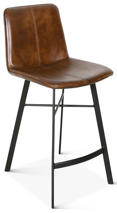 Brisbane Chestnut Leather Murphy Counter Height Stool
