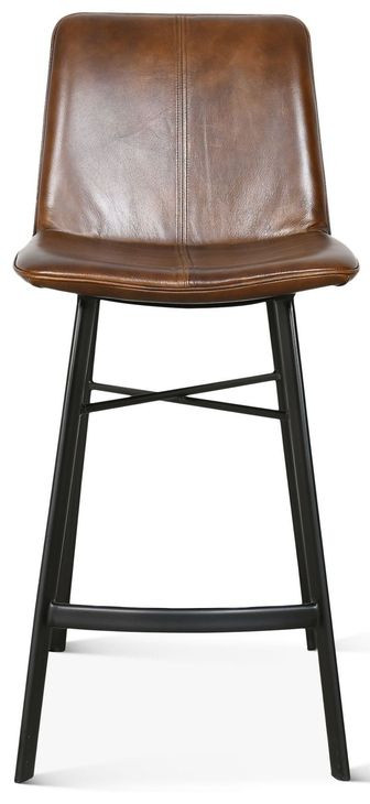 Brisbane Chestnut Leather Murphy Counter Height Stool