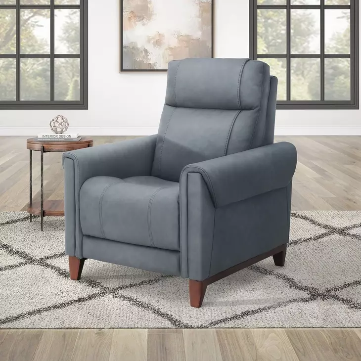 Conrad Blue Dusk High Leg Power Recliner with USB Charging
