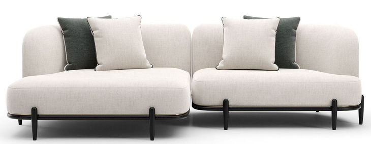 Madera Oatmeal 2 Piece Modular LAF Chaise Sectional with Pillows