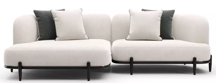 Madera Oatmeal 2 Piece Modular LAF Chaise Sectional with Pillows