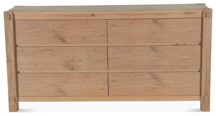 Alpine Distressed Oak 6 Drawer Dresser