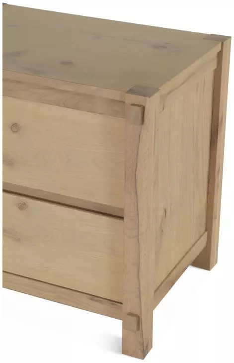Alpine Distressed Oak 2 Drawer Nightstand