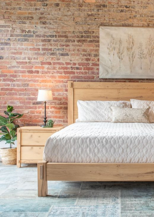 Alpine Distressed Oak 2 Drawer Nightstand