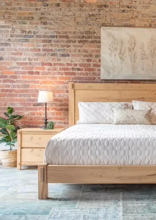 Alpine Distressed Oak 2 Drawer Nightstand