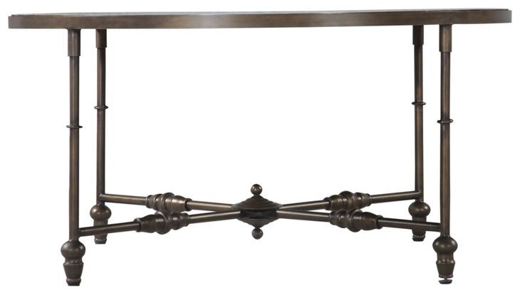 Ozark Black Floral Horn Inlay Round Coffee Table