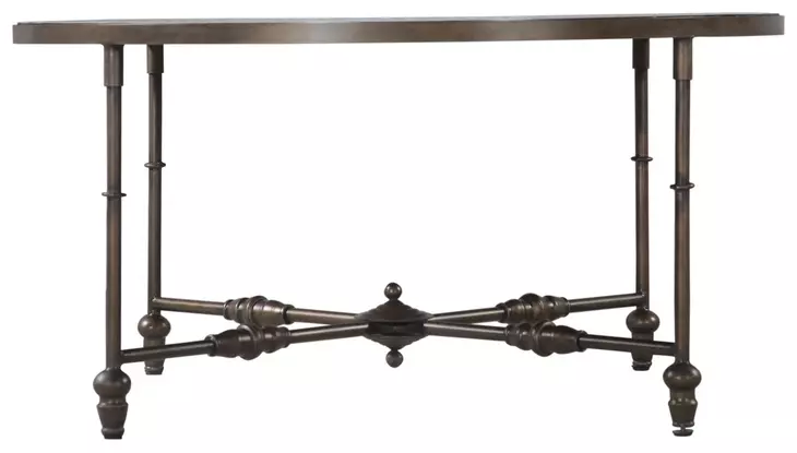 Ozark Black Floral Horn Inlay Round Coffee Table