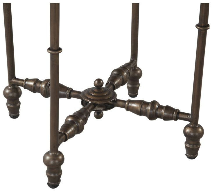 Ozark Black Floral Horn Inlay Rectangular Side Table