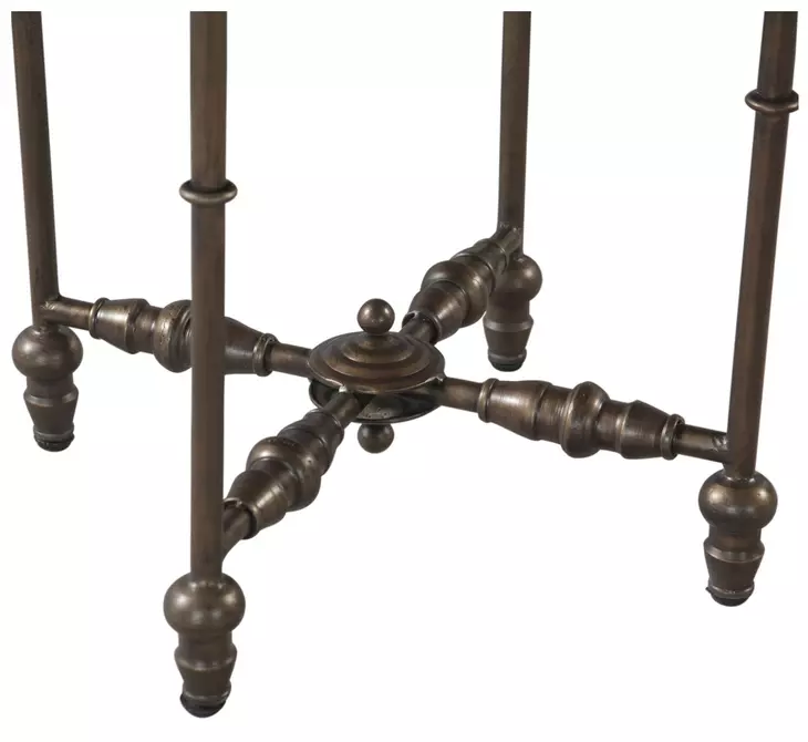 Ozark Black Floral Horn Inlay Rectangular Side Table