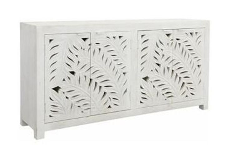 Isla Distressed White 4 Door Sideboard