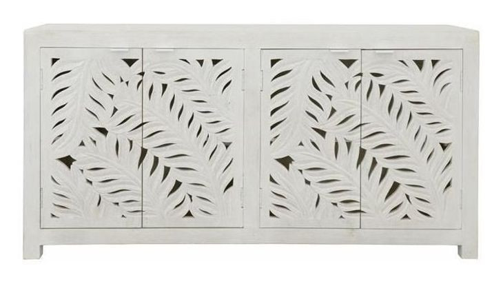 Isla Distressed White 4 Door Sideboard