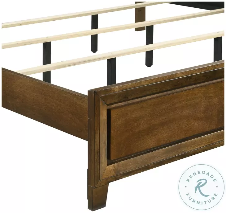 Ballard Walnut Brown King Sleigh Bed