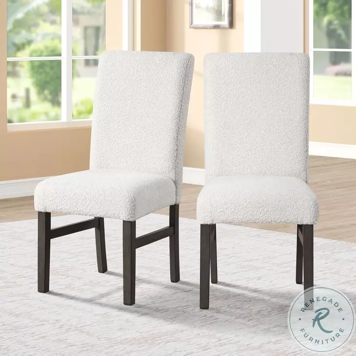 High Line White Upholstered Dining Chair Set Of 2