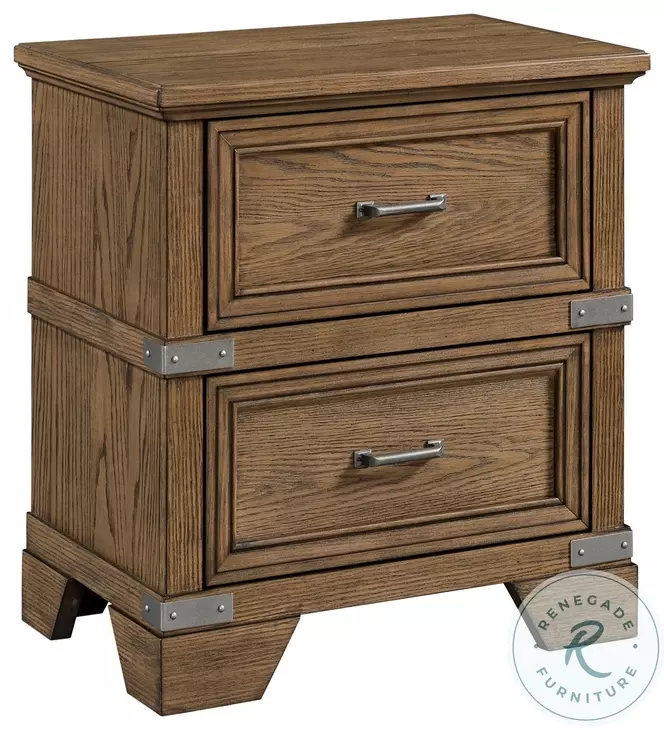 Forge Weathered Chestnut 2 Drawer Nightstand