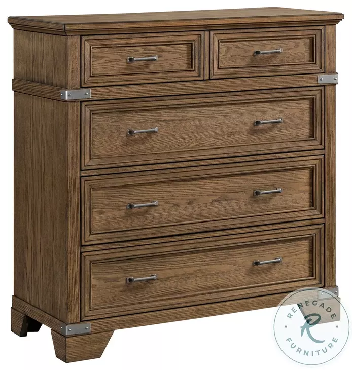 Forge Weathered Chestnut 5 Drawer Media Chest