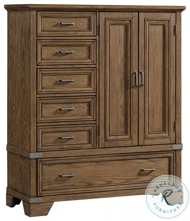 Forge Weathered Chestnut 6 Drawer Gentlemans Chest