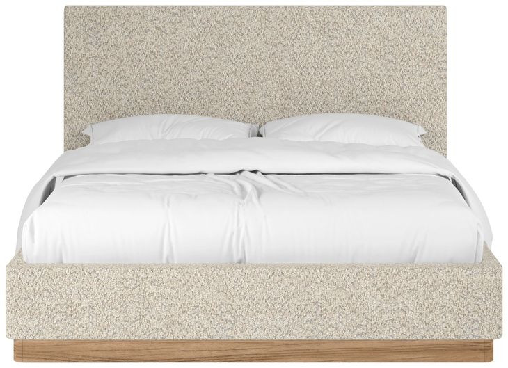 Portico Cuddle Natural and Sienna Queen Upholstered Panel Bed