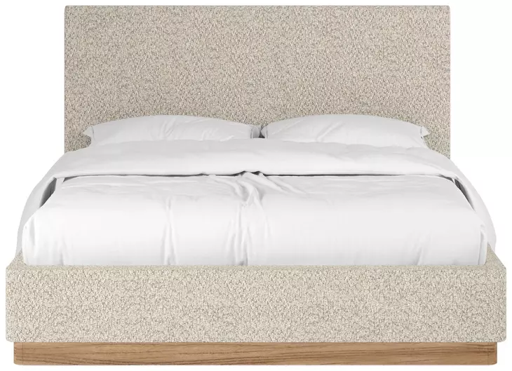 Portico Cuddle Natural and Sienna King Upholstered Panel Bed