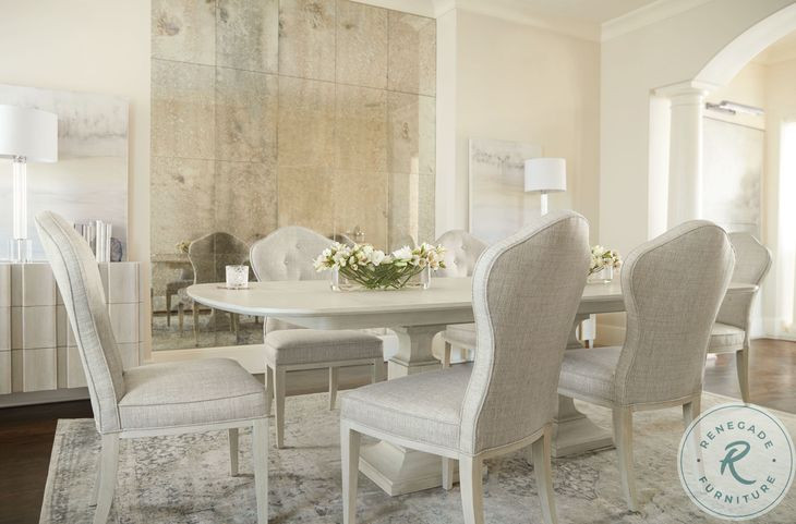 East Hampton Cerused Linen Rectangular Extendable Dining Room Set