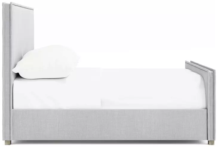 Sawyer Gray Upholstered King Panel Bed