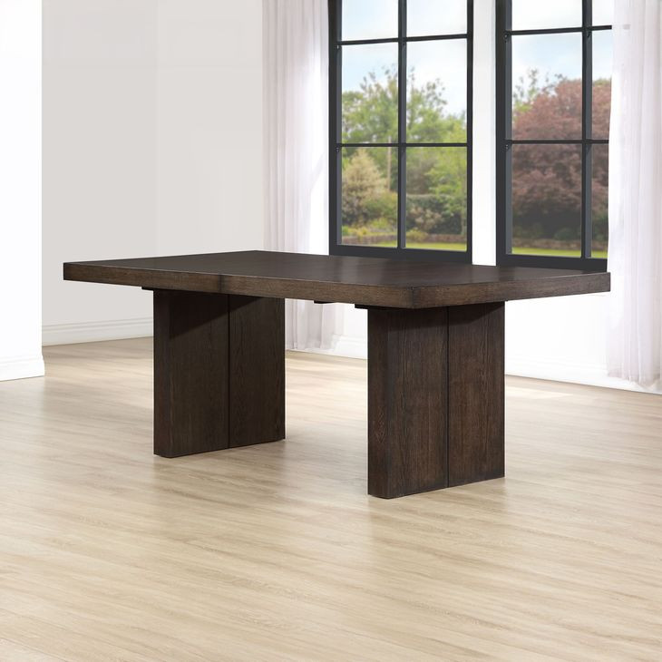 Evan Brown 96" Extendable Rectangular Dining Table